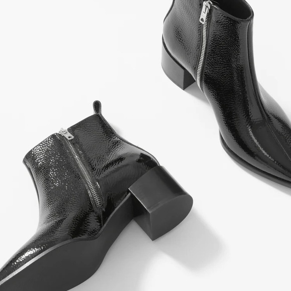 Everlane Glossy Black Boss Booties - Size 8 - Picture 4 of 10